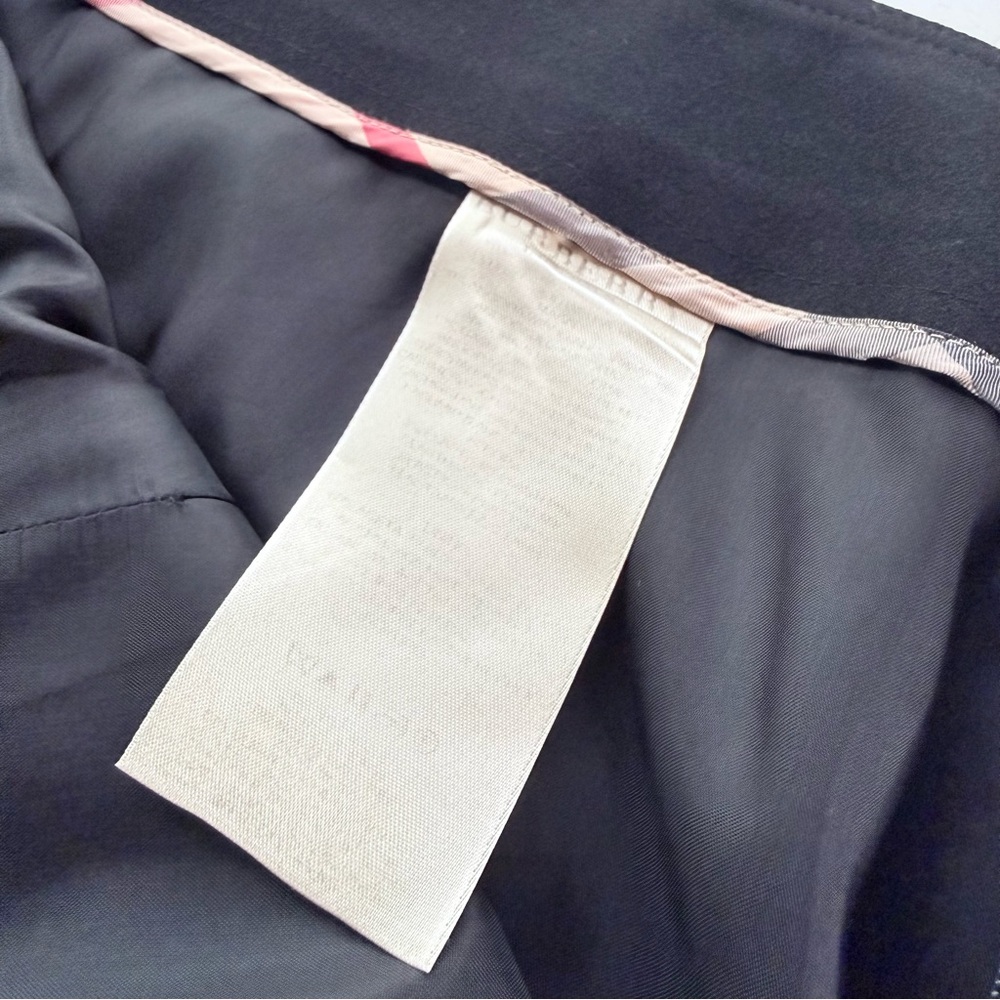 Burberry London Black Cashmere Angora Wool Blend Box Pleat Skirt Pockets 10 US - Picture 14 of 16
